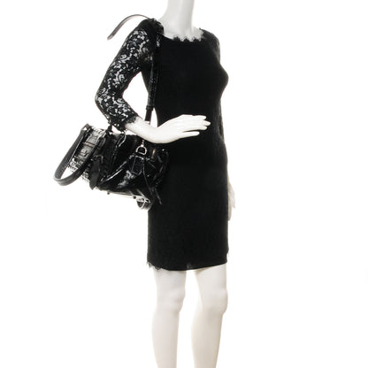Burberry Patent Leather Cartridge Pleat Tote Black 2 of 8