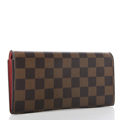 Louis Vuitton Damier Ebene Emilie Wallet Red 3 of 9