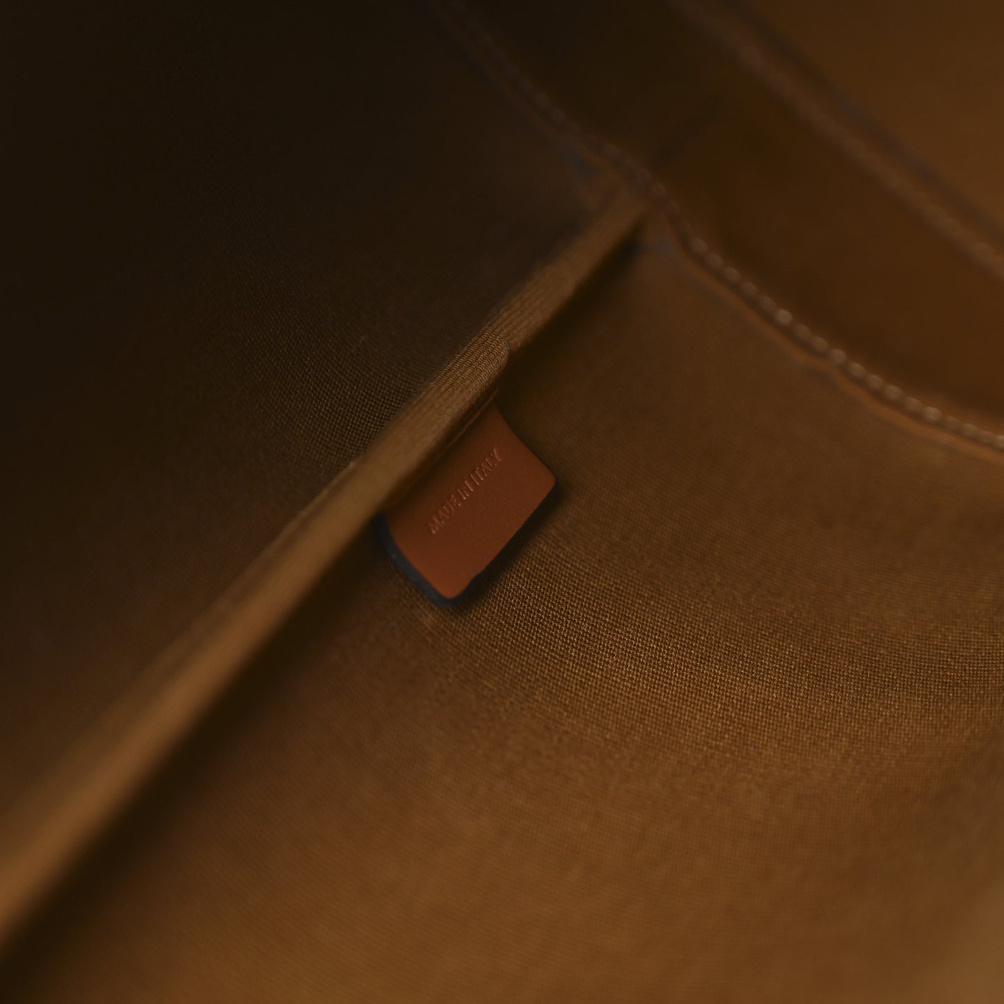 Triomphe Canvas Calfskin Medium Bucket Bag Tan