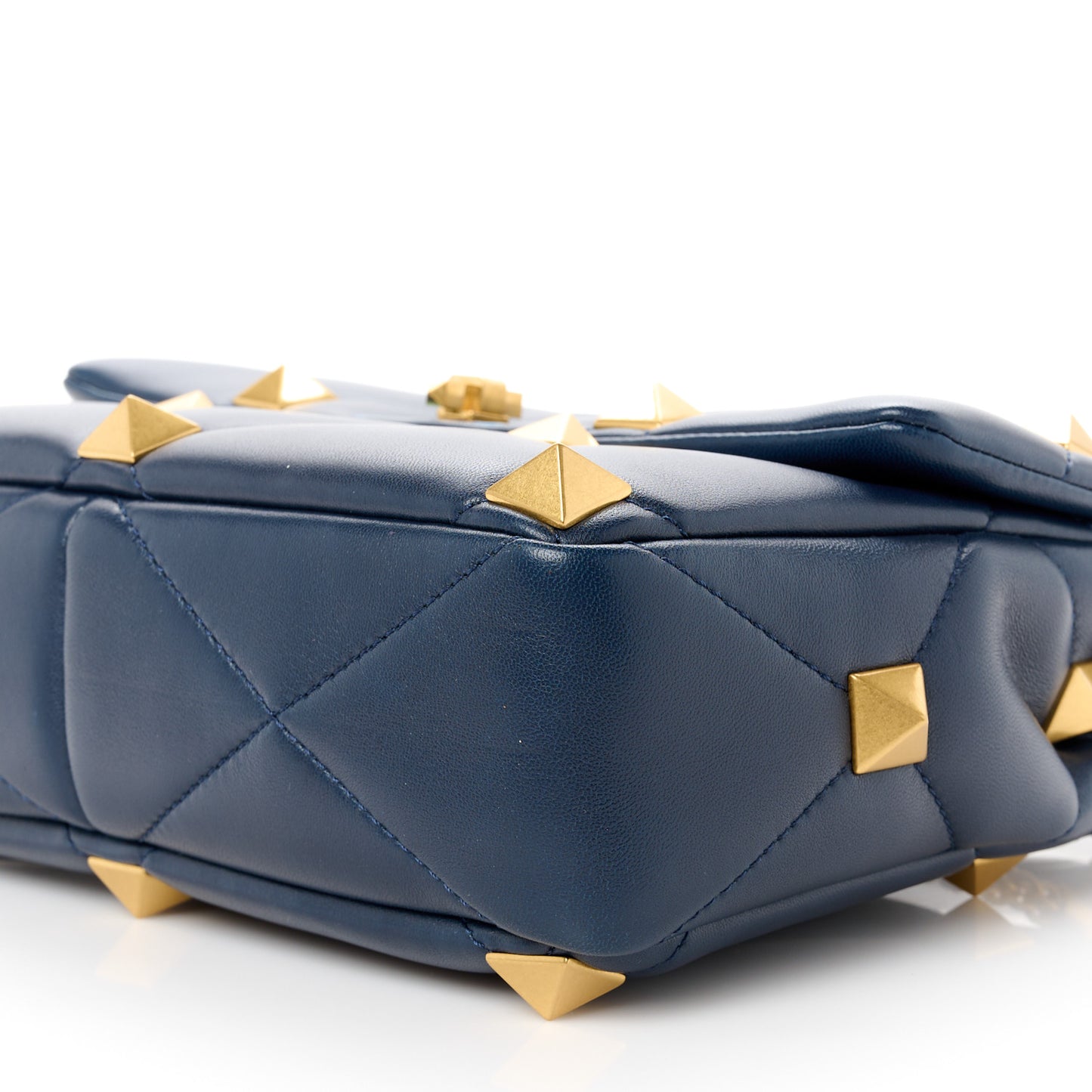 Nappa Large Roman Stud Shoulder Bag Marine