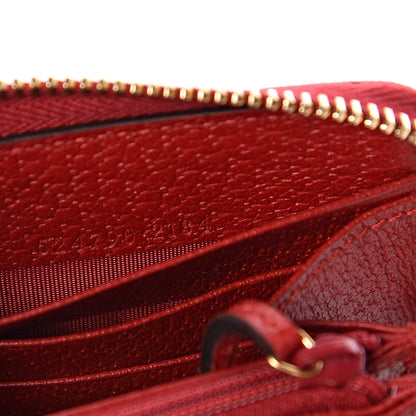 Gucci Canvas Sylvie Stripe Logo Zip Around Wallet Mystic White Hibiscus Red Maritime 7 of 8