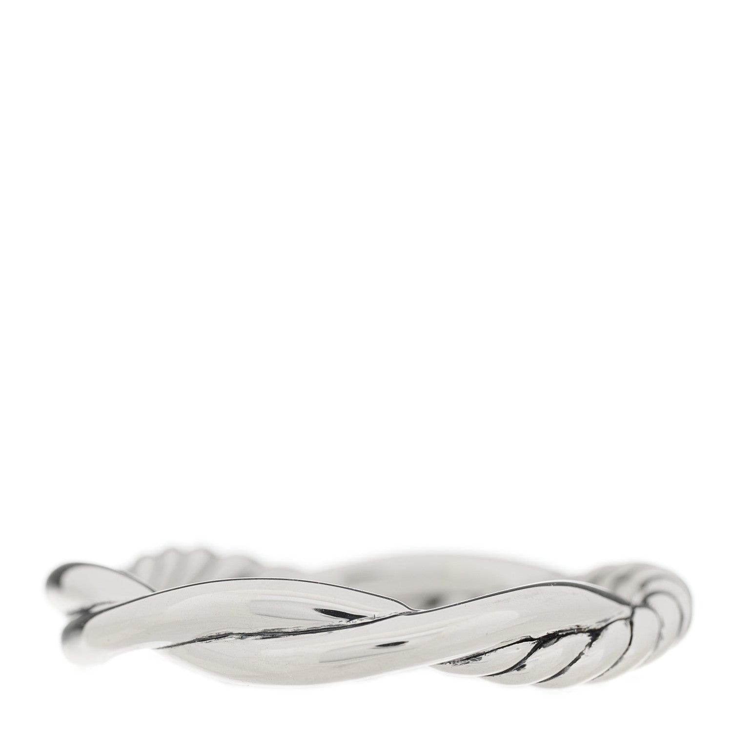 David Yurman Sterling Silver 14K Yellow Gold Petite Infinity Band Ring 56 7.5 3 of 4