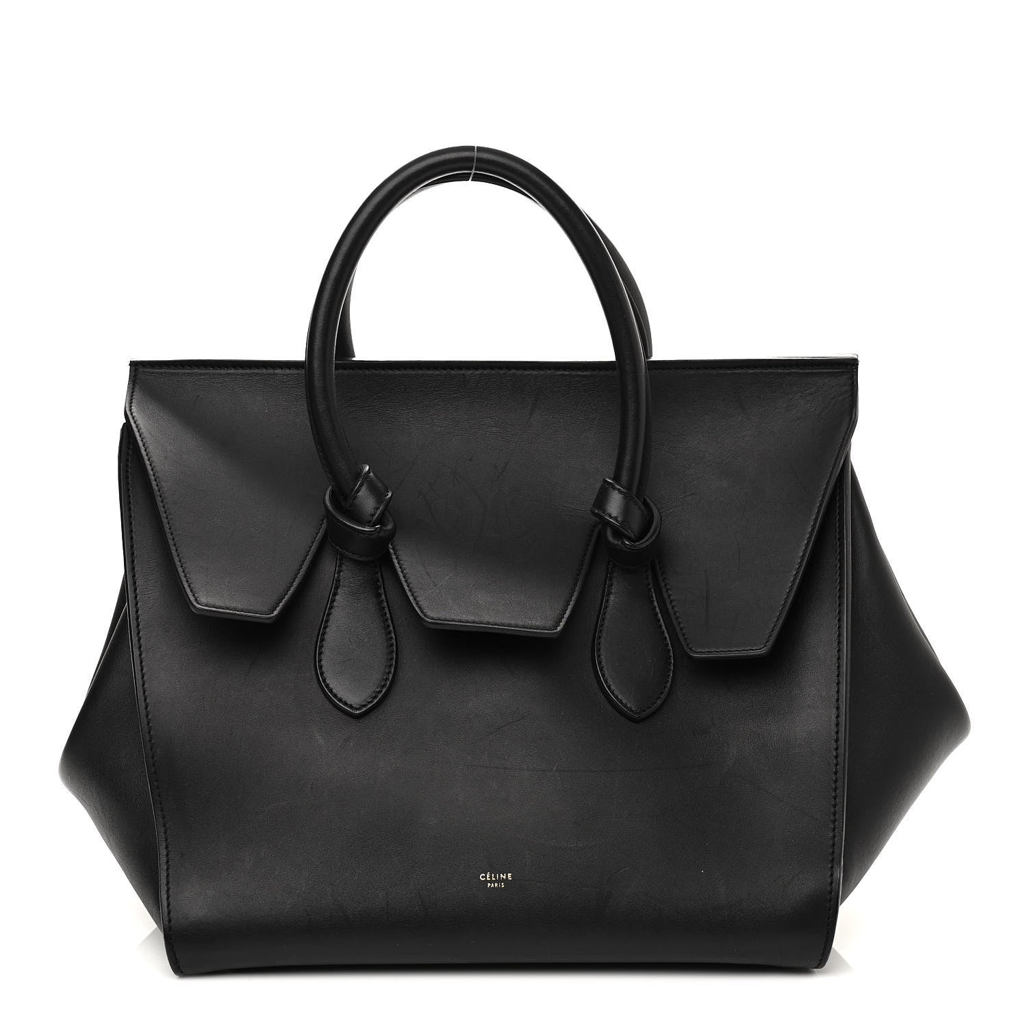 Celine Smooth Calfskin Small Tie Knot Tote Black 1 of 13