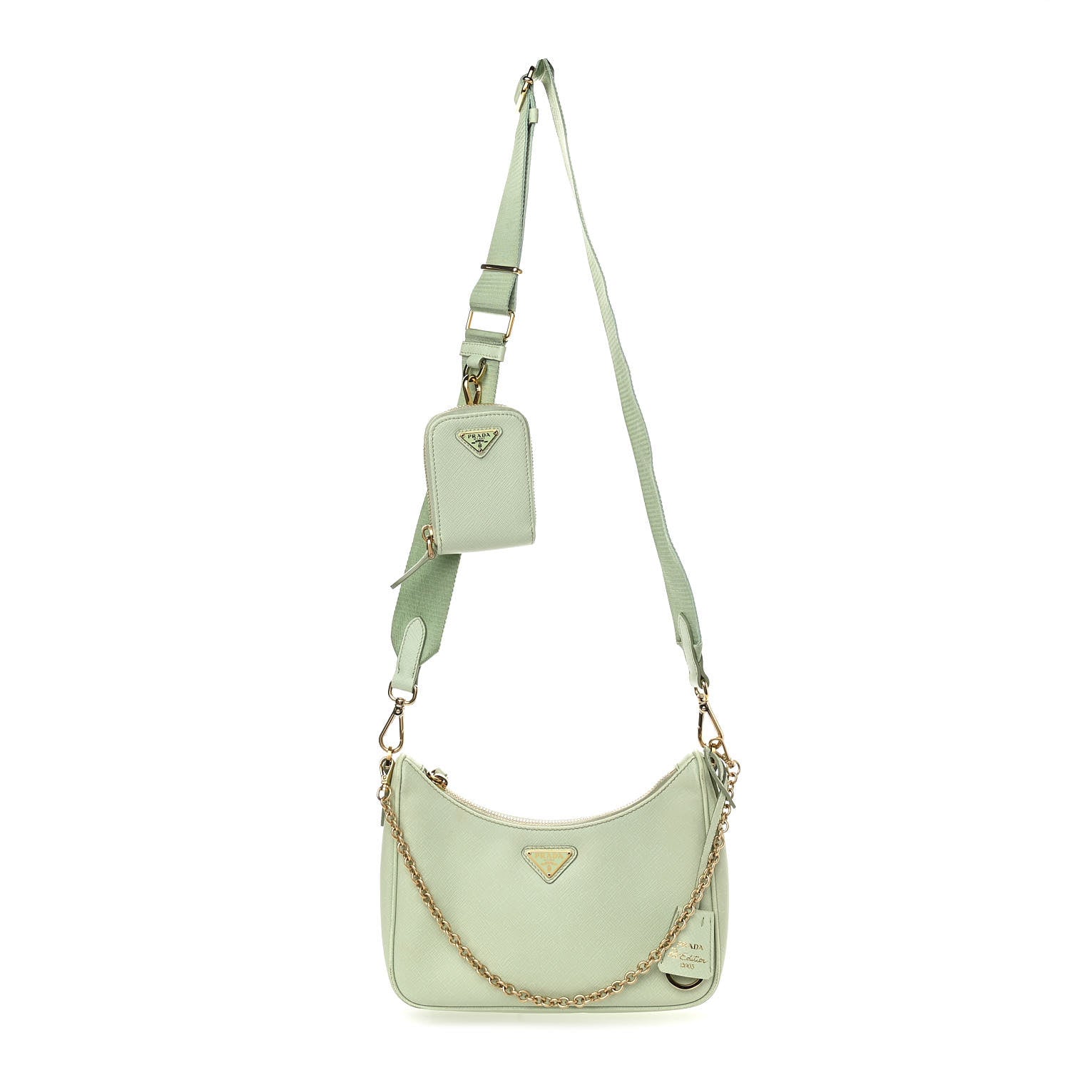 Prada Saffiano Lux Re-Edition 2005 Shoulder Bag Acqua 1 of 19