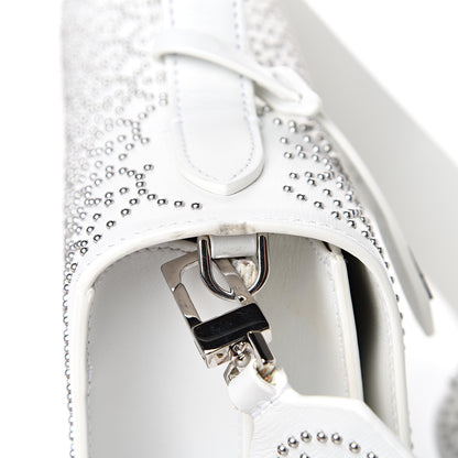 Alaia Calfskin Arabesque Studded Medium Franca Crossbody Blanc Optique 13 of 14