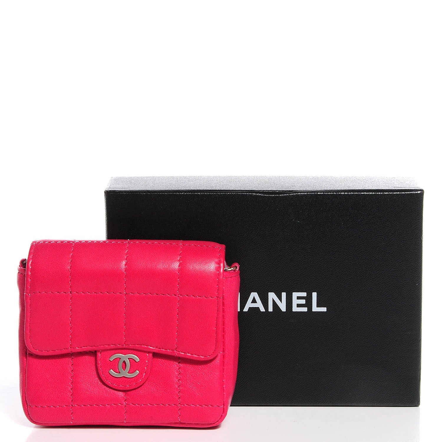 Chanel Lambskin Square Stitched Convertible Micro Flap Pink 7 of 12