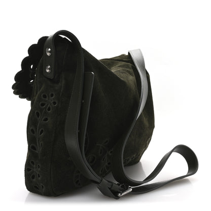 Chanel Suede Embroidered Flap Dark Green 3 of 10