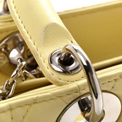 Christian Dior Lambskin Cannage Medium Lady Dior Light Yellow 12 of 14
