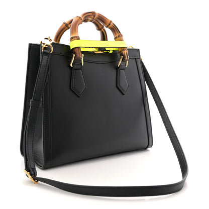 Gucci Calfskin Small Diana Tote Bag Black Yellow Fluo 3 of 11