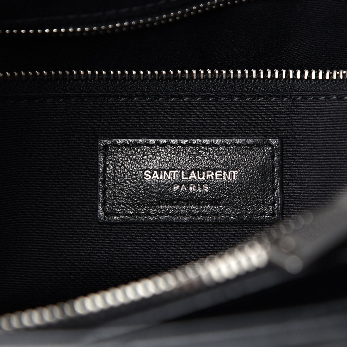 Calfskin Y Quilted Monogram Medium Loulou Chain Satchel Black