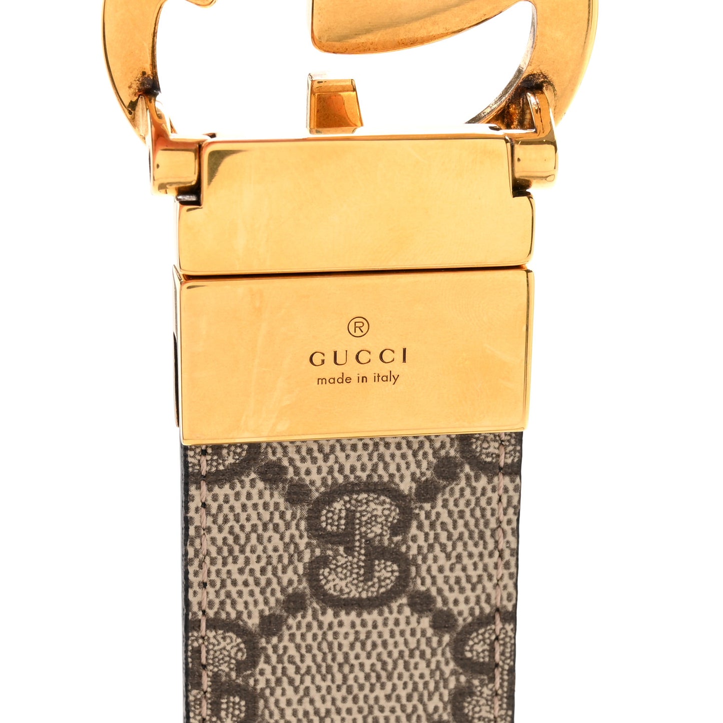 Calfskin GG Supreme Monogram Double G Reversible 40mm Belt 90 36 Beige New Acero