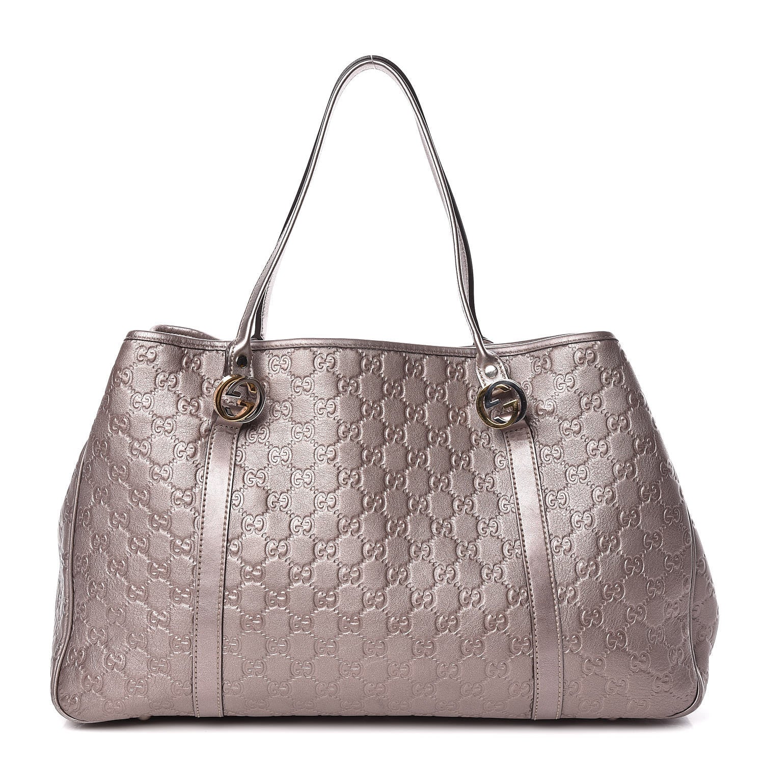Gucci Metallic Guccissima Large GG Twins Tote Mauve 1 of 12