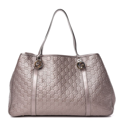 Gucci Metallic Guccissima Large GG Twins Tote Mauve 1 of 12