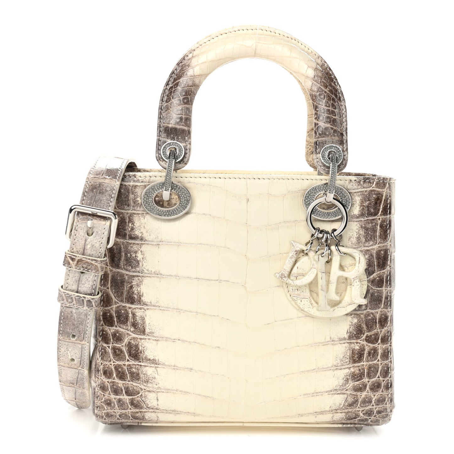 Niloticus Crocodile Himalaya Small Lady Dior White
