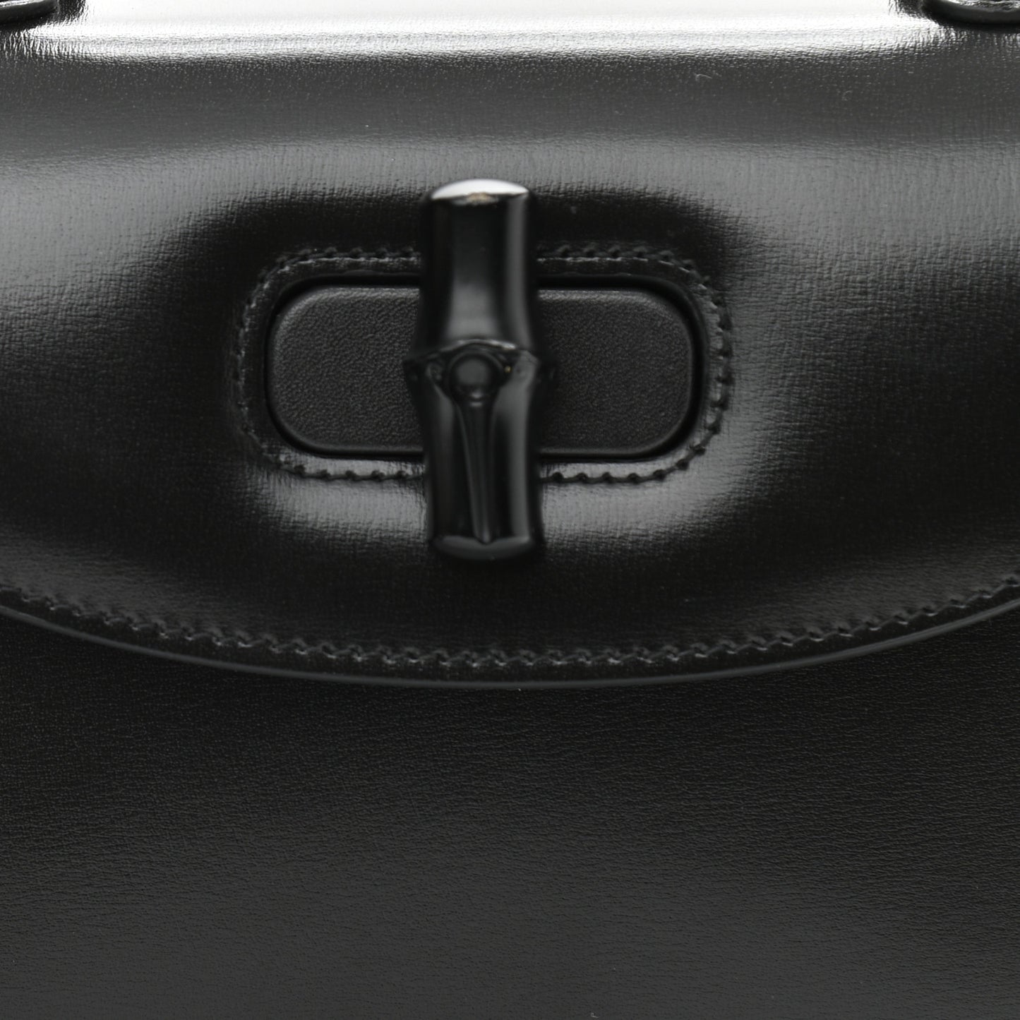 Boarded Dyana Lux Calfskin Web Monochrome Small Bamboo 1947 Top Handle Bag Black
