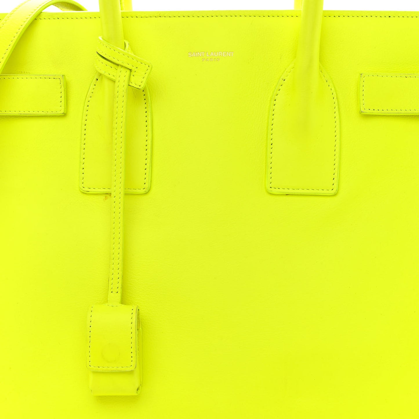 Calfskin Small Sac De Jour Bag Neon Yellow