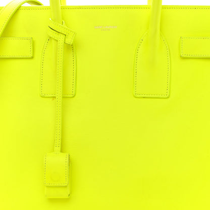 Saint Laurent Calfskin Small Sac De Jour Bag Neon Yellow 8 of 25