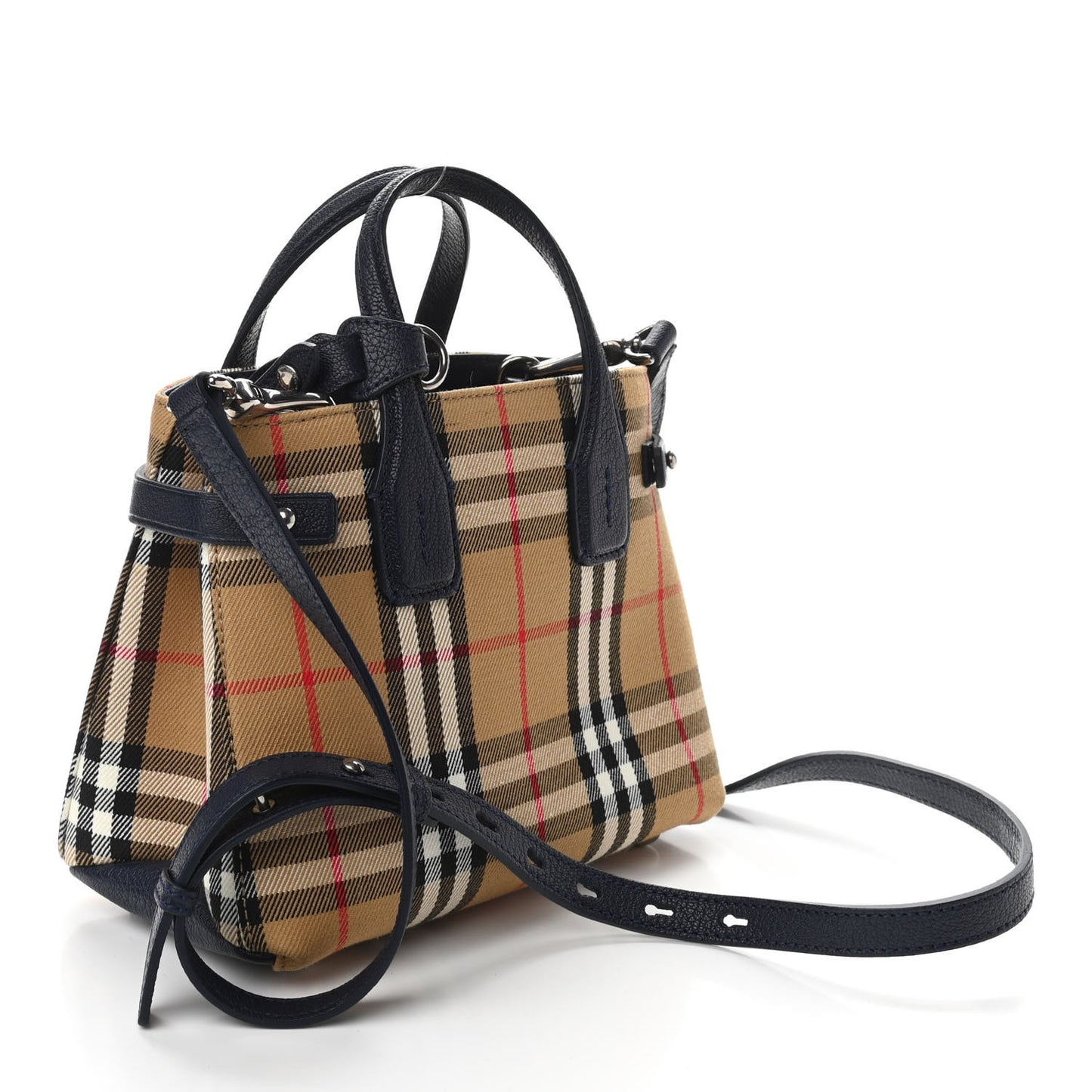 Goatskin Vintage Check Baby Banner Tote Regency Blue