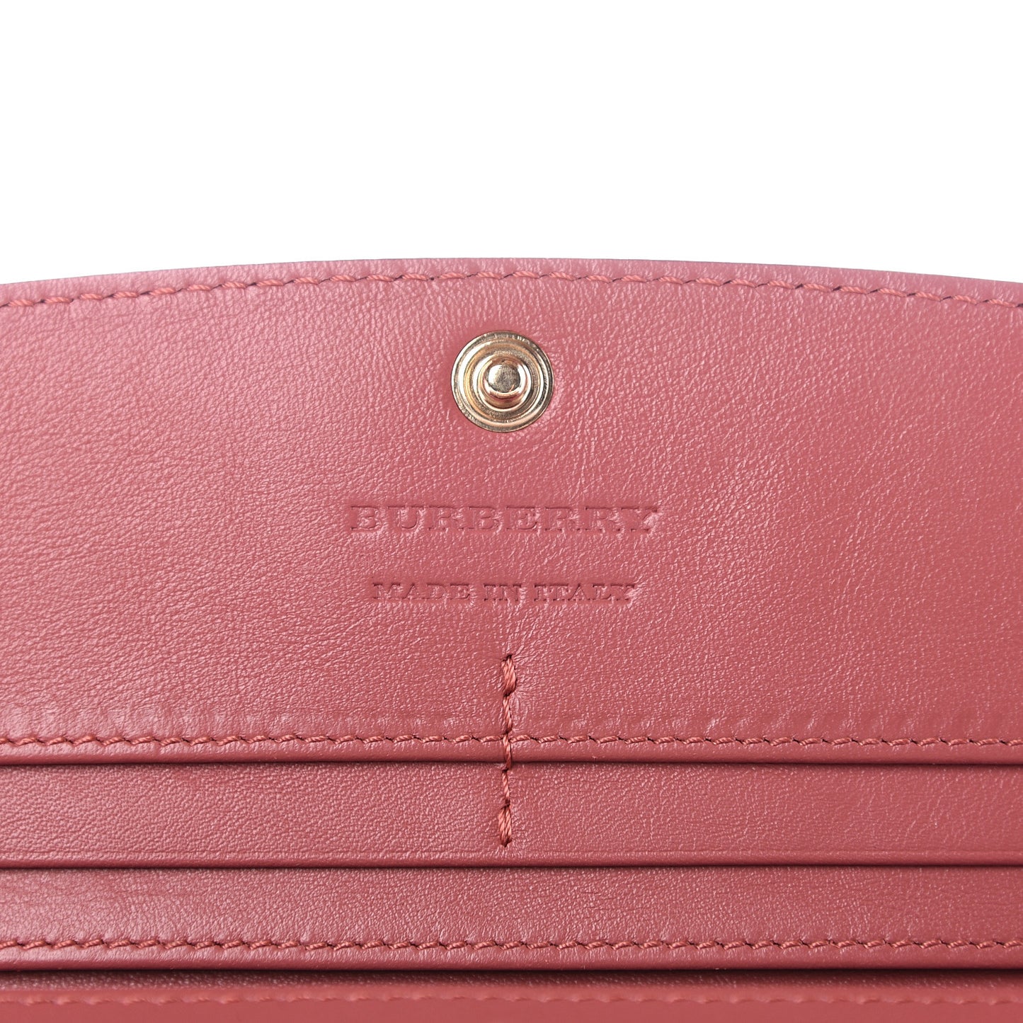 Calfskin Horseferry Check Porter Continental Wallet Copper Pink