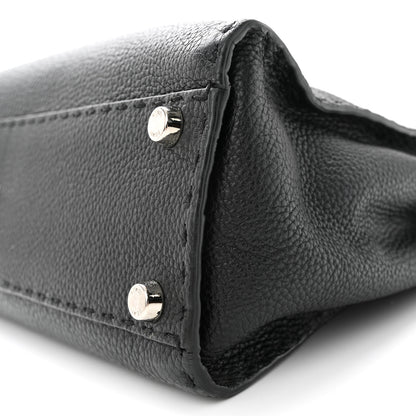 Fendi Cuoio Romano Selleria Bi-Color Medium Peekaboo Iconic Satchel Black Mou 10 of 14
