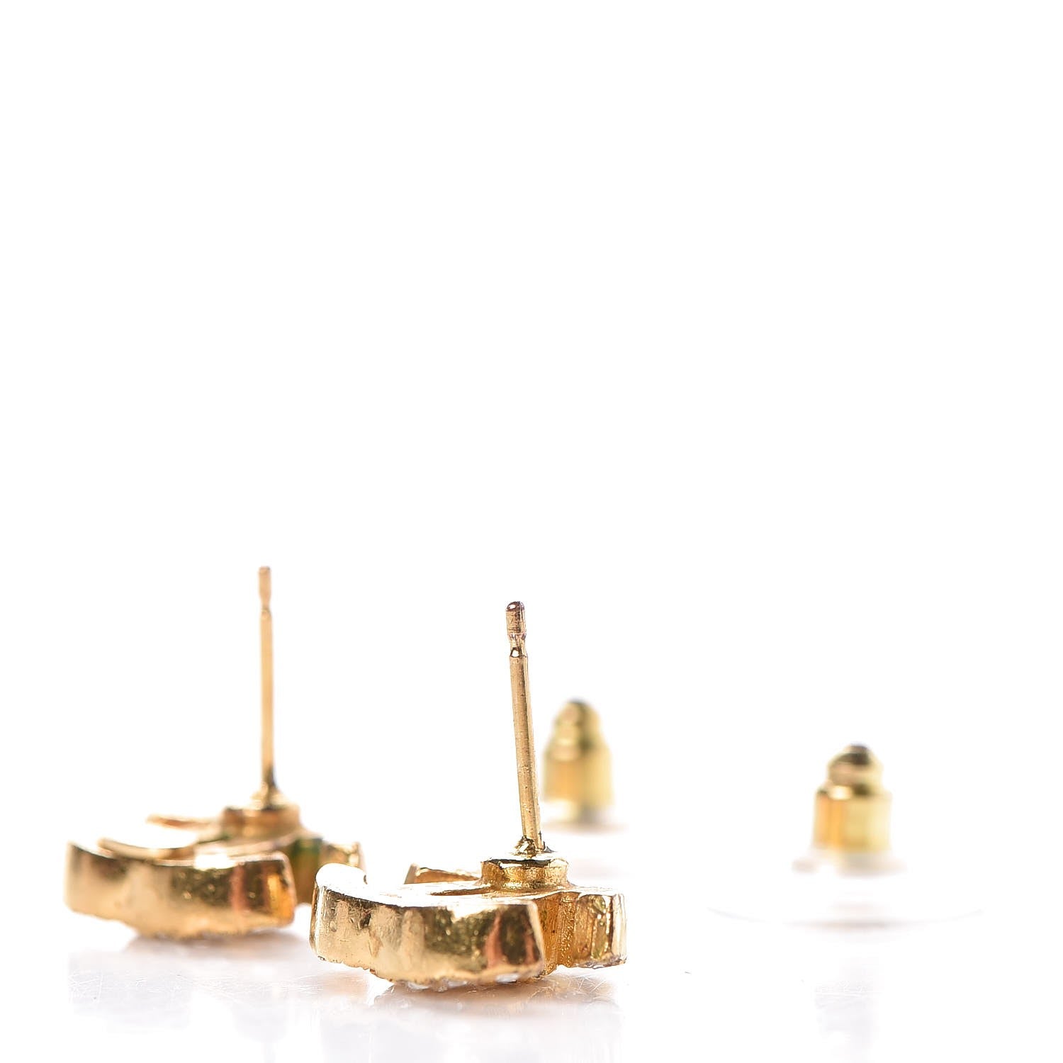 Chanel Crystal CC Earrings Gold 3 of 5