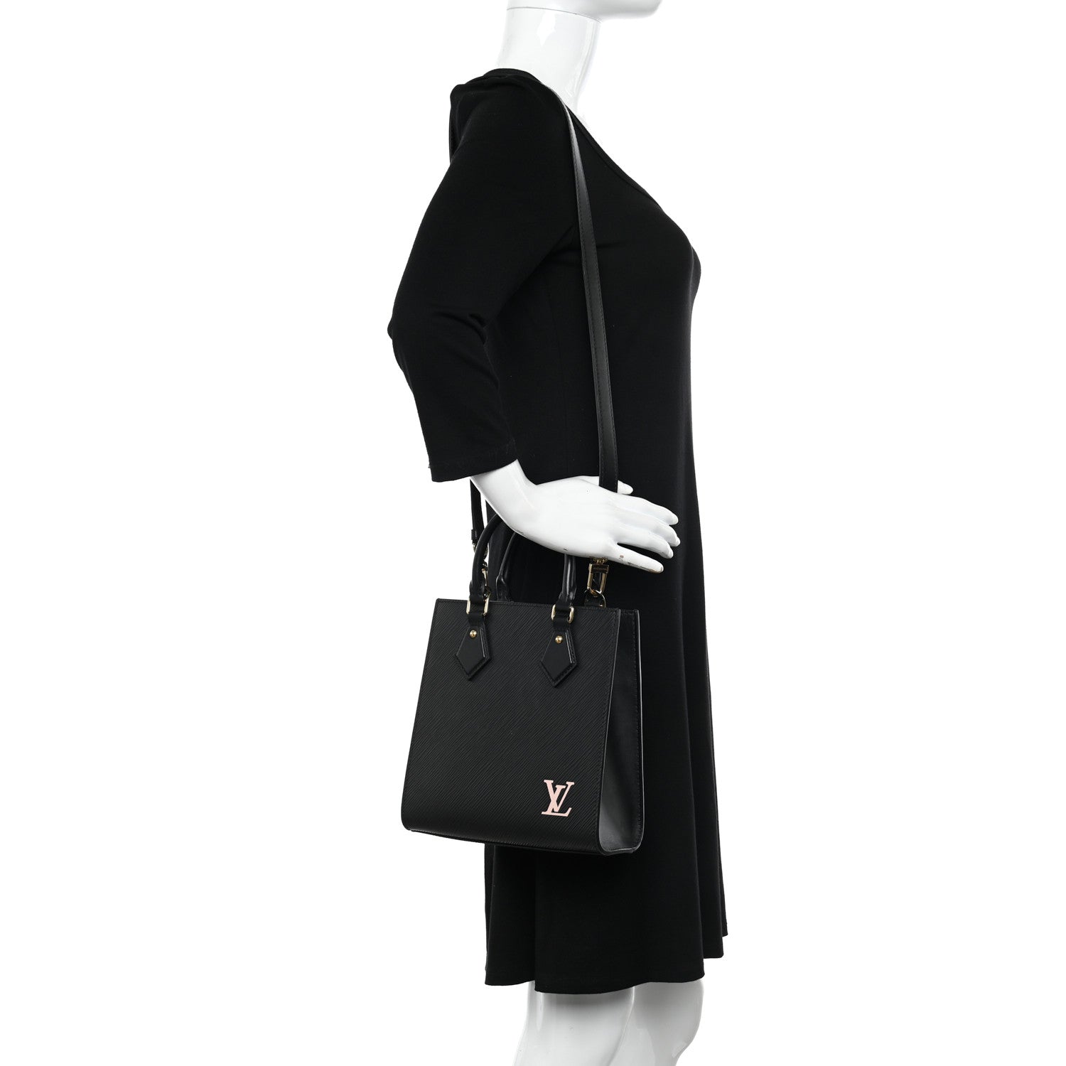 Louis Vuitton Epi Sac Plat BB Black 2 of 10