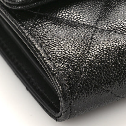 Chanel Caviar Quilted Studded CC Medium Flap Wallet Black 8 of 10
