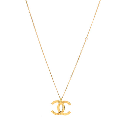 Chanel Metal CC Paris Button Necklace Gold 1 of 7