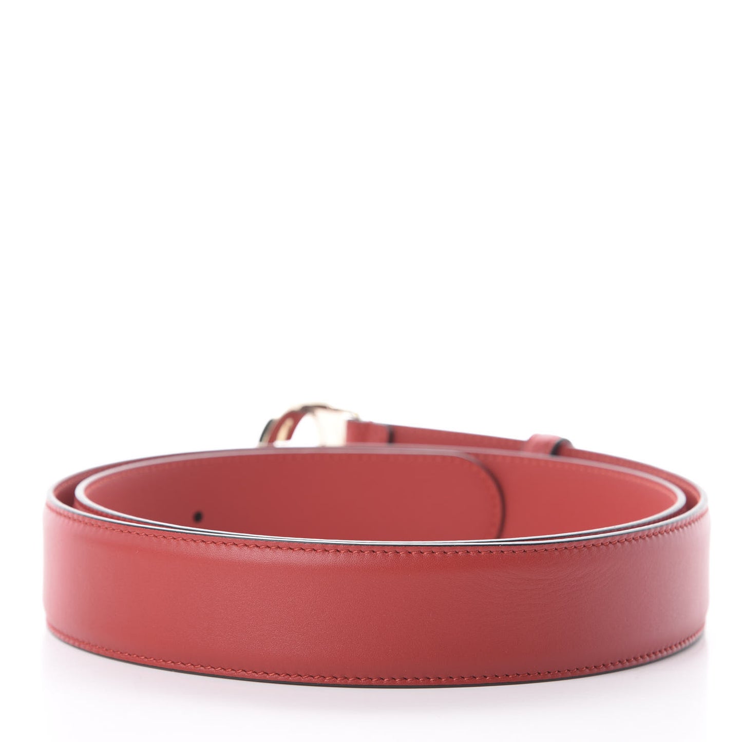 Moon Calfskin Interlocking G 37mm Belt 105 42 Vibrant Red