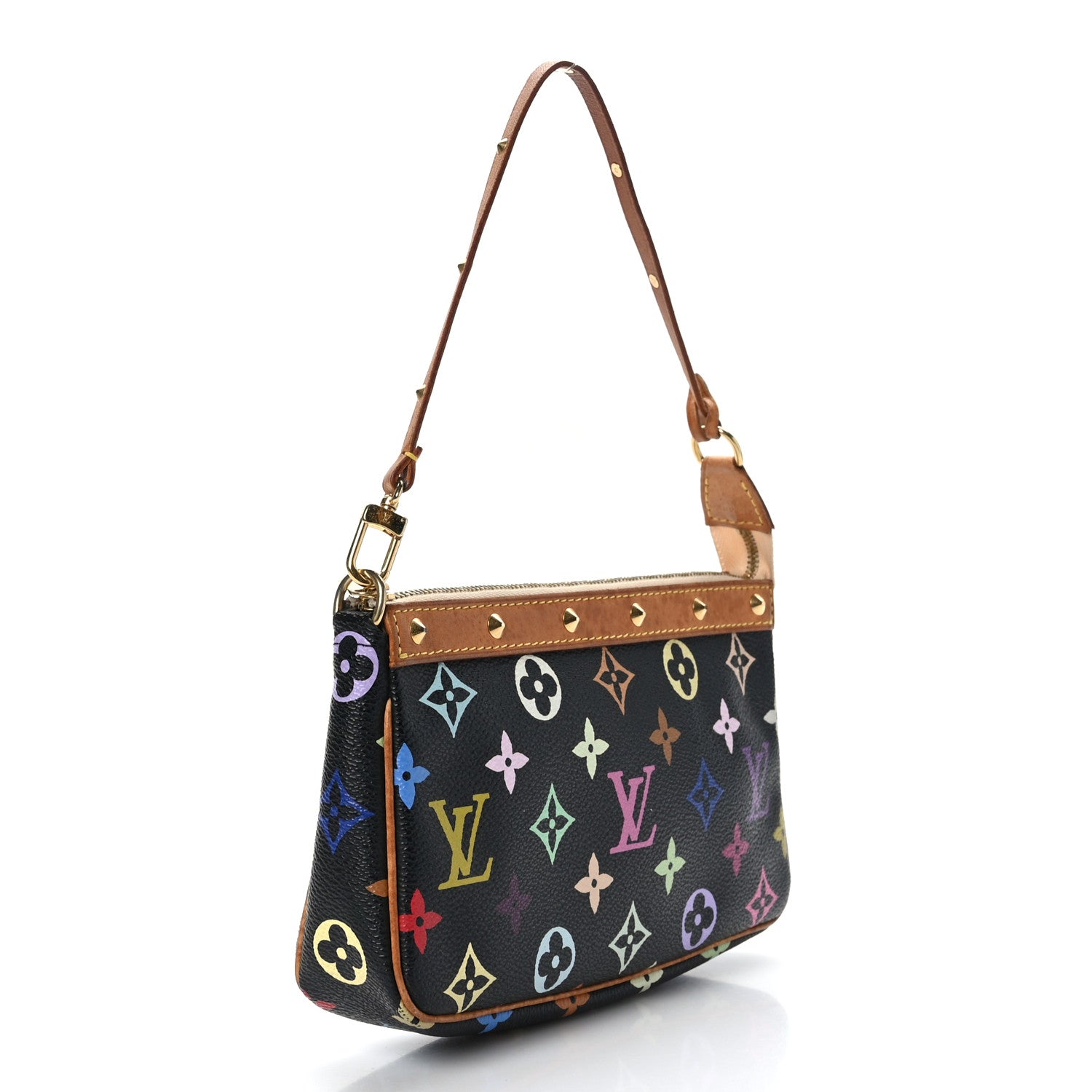 Louis Vuitton Monogram Multicolor Pochette Accessories Black 2 of 10