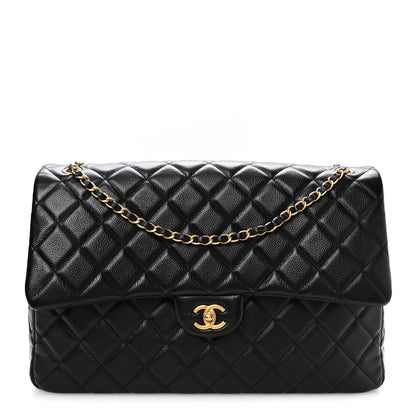 Chanel Grained Calfskin Quilted XXL Travel Flap Bag Black 1 of 11