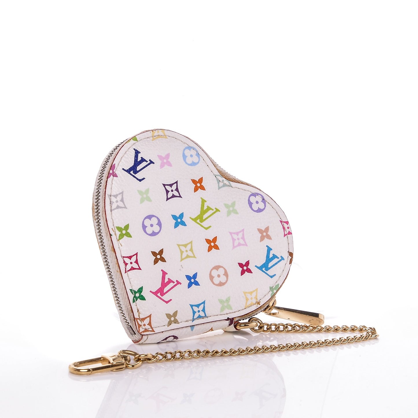 Monogram Multicolor Coeur Heart Coin Purse White