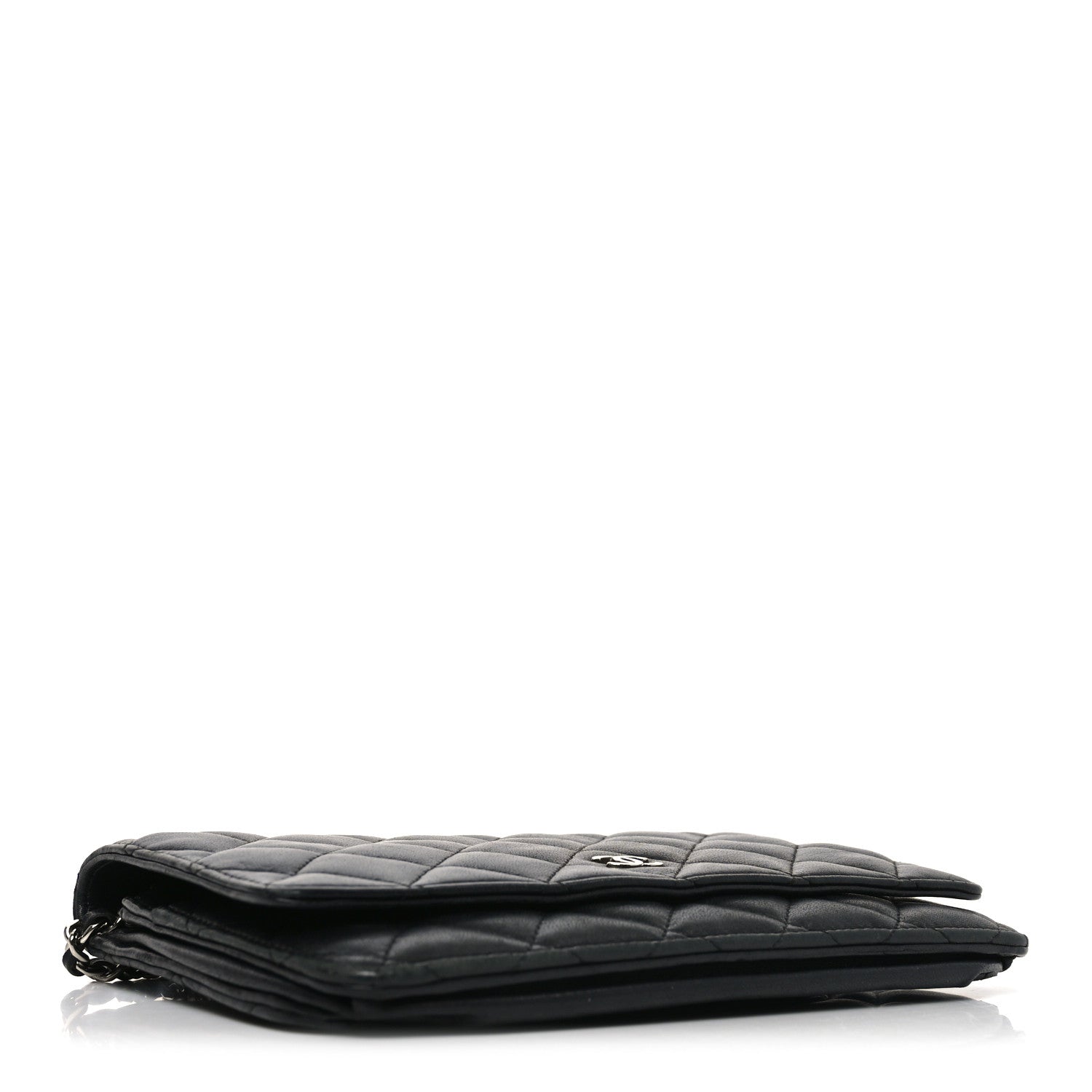 Chanel Lambskin Quilted Wallet On Chain WOC Black 4 of 12