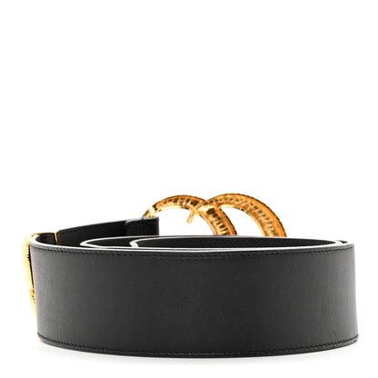 Gucci Calfskin Lizard Double G 50mm Belt 85 34 Black 2 of 8