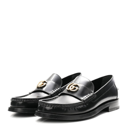 Gucci Calfskin Millennial Ribot Womens GG Loafers 40 Black 4 of 10