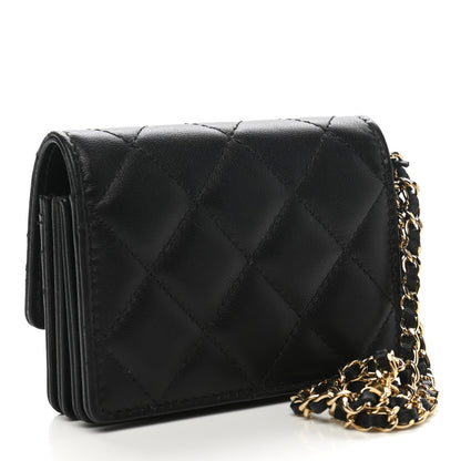 Chanel Lambskin Quilted Flap Card Holder With Cuff Black 4 of 12