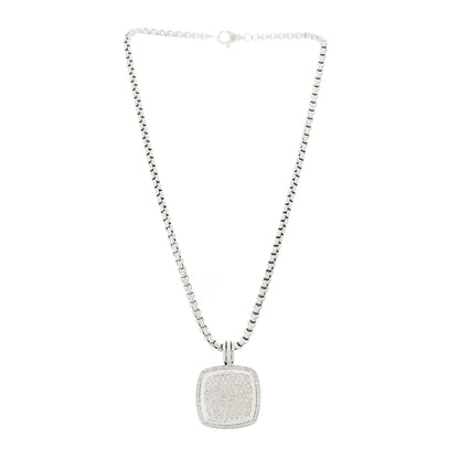David Yurman Sterling Silver Diamond Large Albion Pave Pendant Necklace 3 of 6