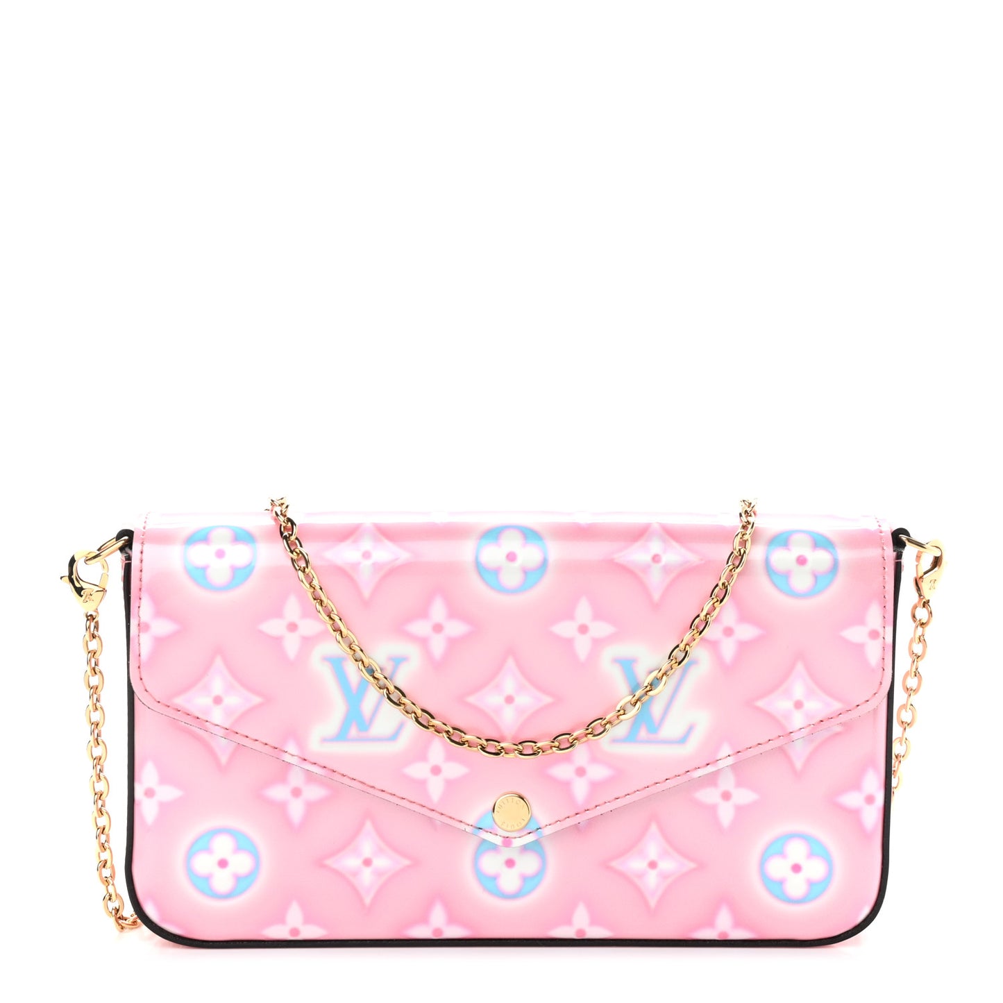 Vernis Valentine Felicie Pochette Chain Wallet Light Pink Neon