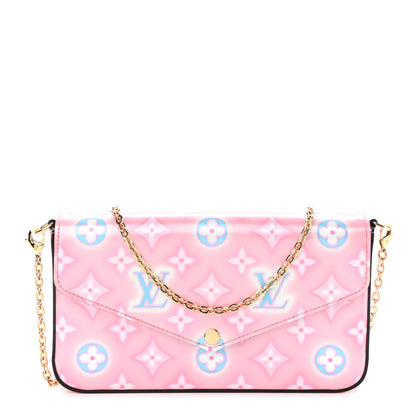 Louis Vuitton Vernis Valentine Felicie Pochette Chain Wallet Light Pink Neon 1 of 11