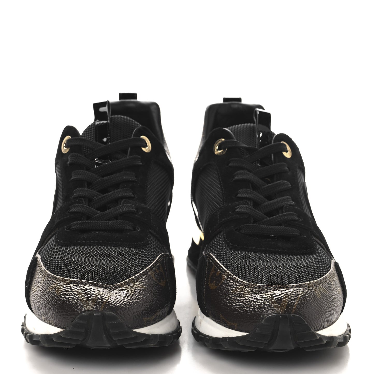 Suede Monogram Run Away Sneakers 39 Black