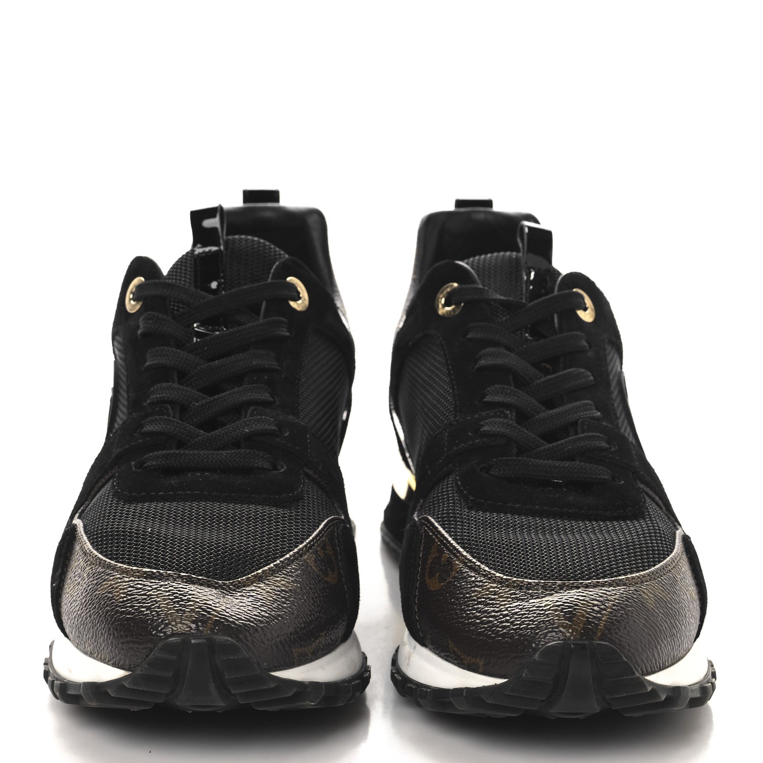 Louis Vuitton Suede Monogram Run Away Sneakers 39 Black 3 of 9