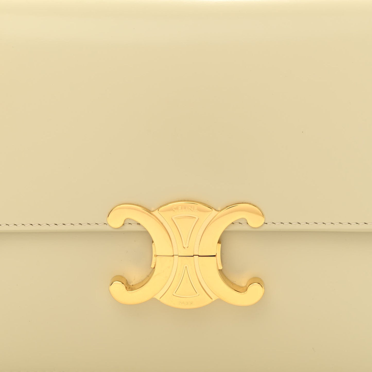 Shiny Calfskin Medium Triomphe Limestone