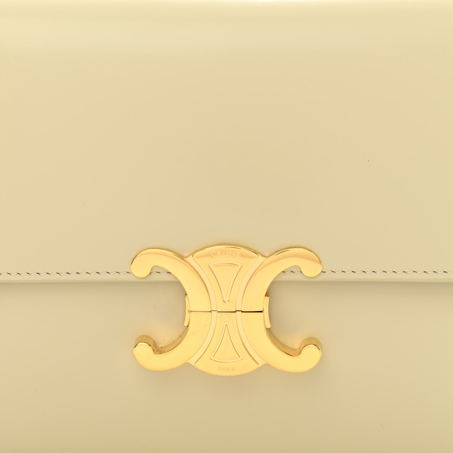 Celine Shiny Calfskin Medium Triomphe Limestone 10 of 12