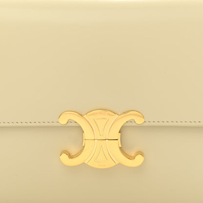 Celine Shiny Calfskin Medium Triomphe Limestone 10 of 12