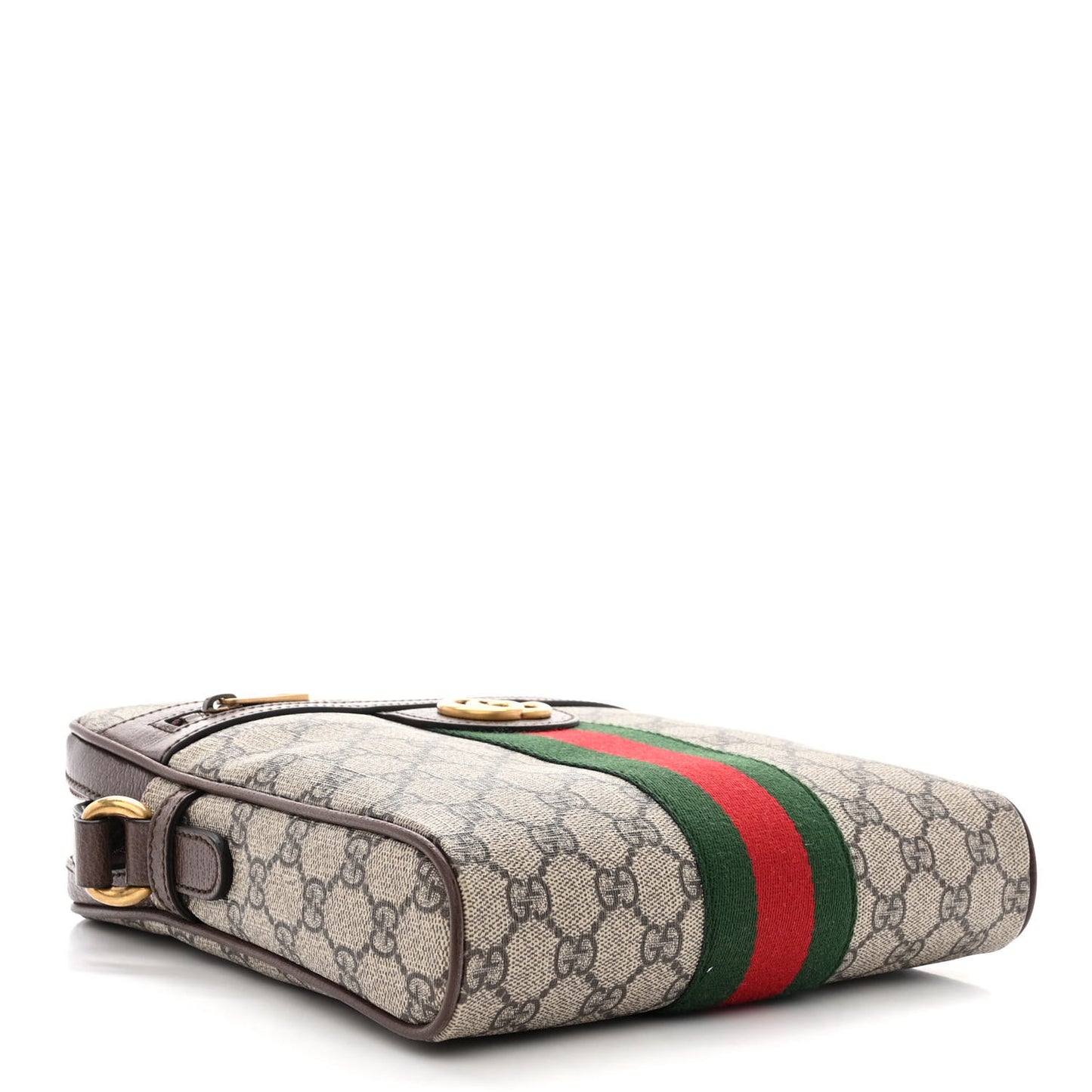 GG Supreme Monogram Web Small Ophidia Messenger Bag Brown