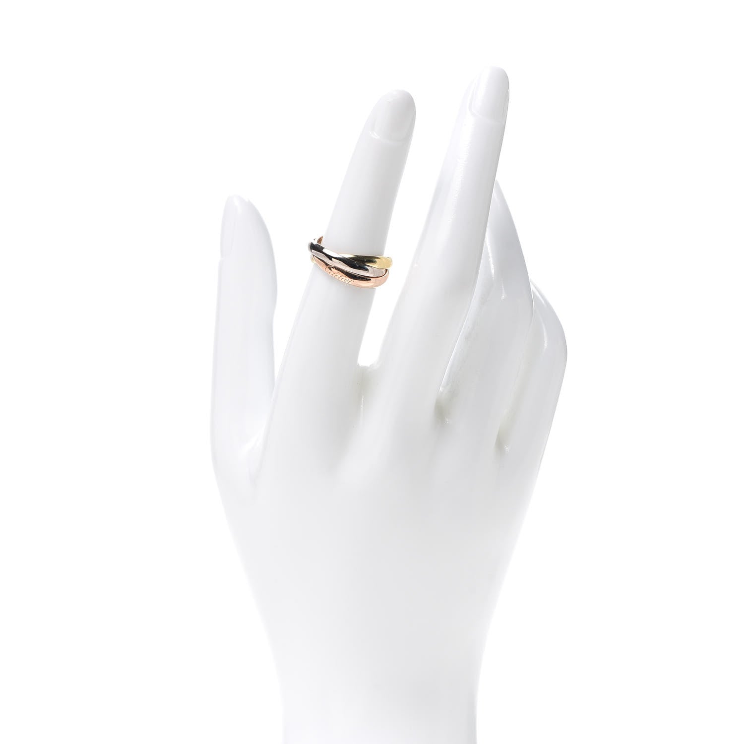 Cartier 18K Pink Yellow White Gold Small Trinity Ring 51 5.75 2 of 6