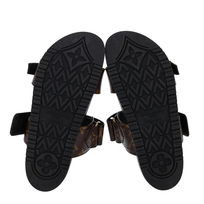 Louis Vuitton Monogram Bom Dia Mule Sandals 37 Black 7 of 10