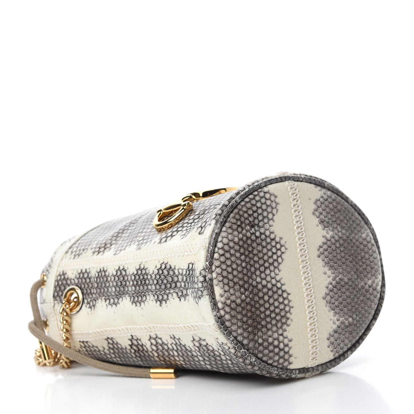 Snakeskin Mini Zumi Bucket Bag Grey