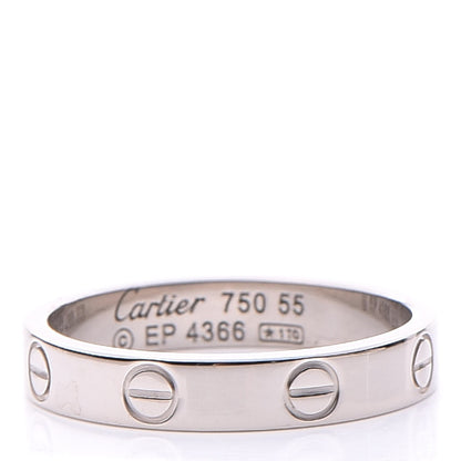 Cartier 18K White Gold 3.5mm LOVE Wedding Band Ring 55 7.25 4 of 6
