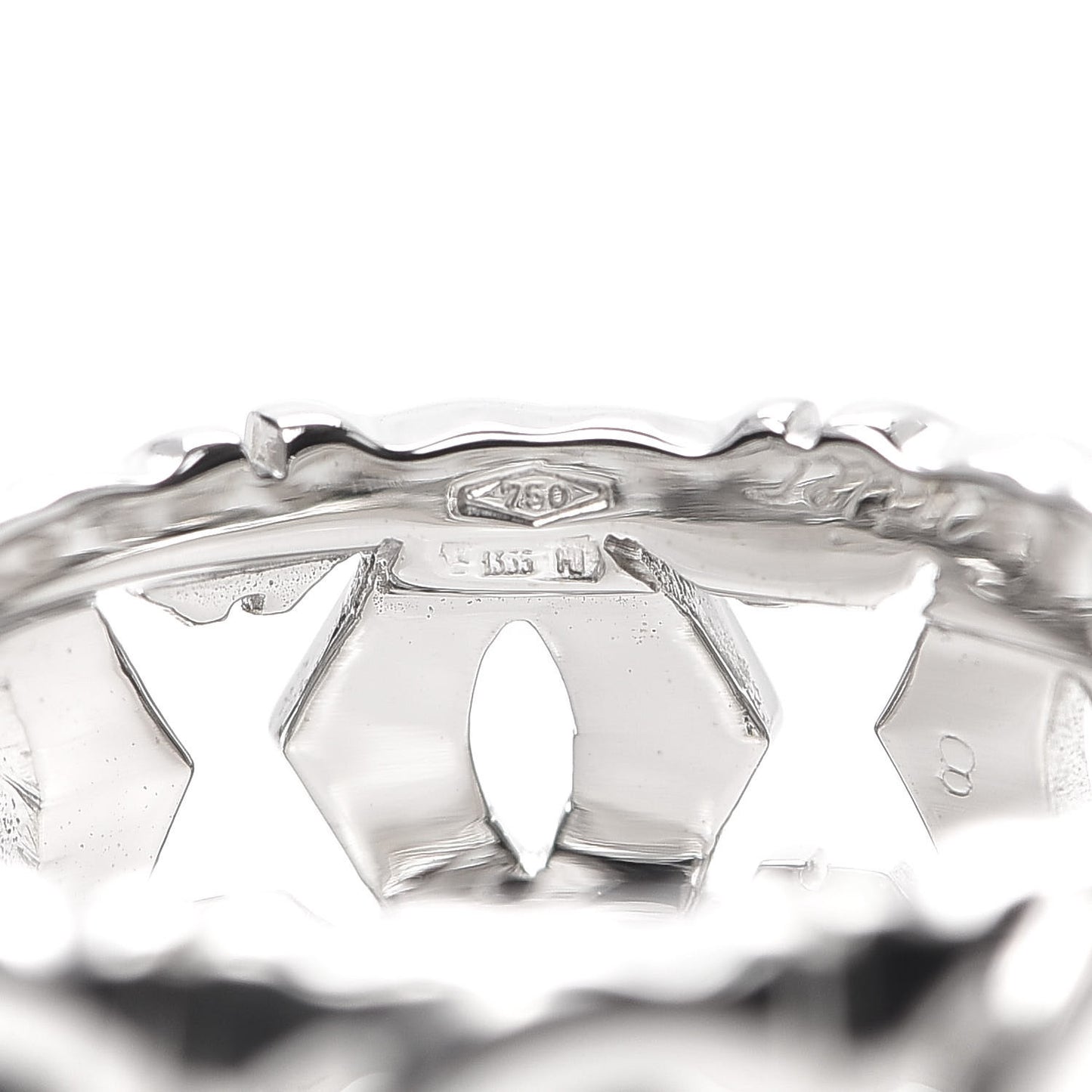 18K White Gold Entrelaces Ring 48 4.5